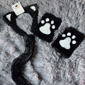 Claire's Furry Black Cat Costume Set